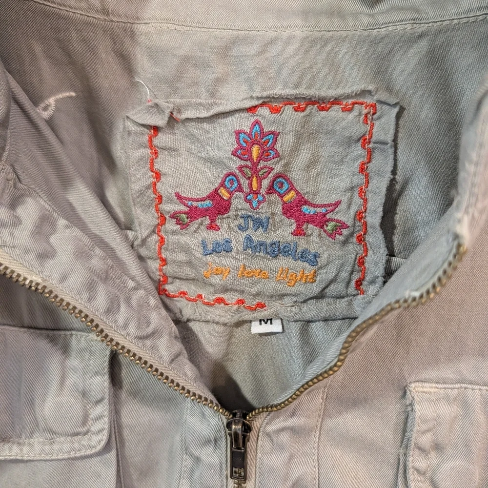 Johnny Was Gray Sleeveless Utility Jacket Sz M - Picture 3 of 11